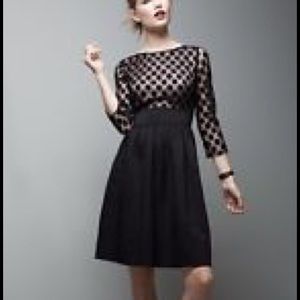 NWT Eliza J Dot Mesh Bodice Fit & Flare Dress